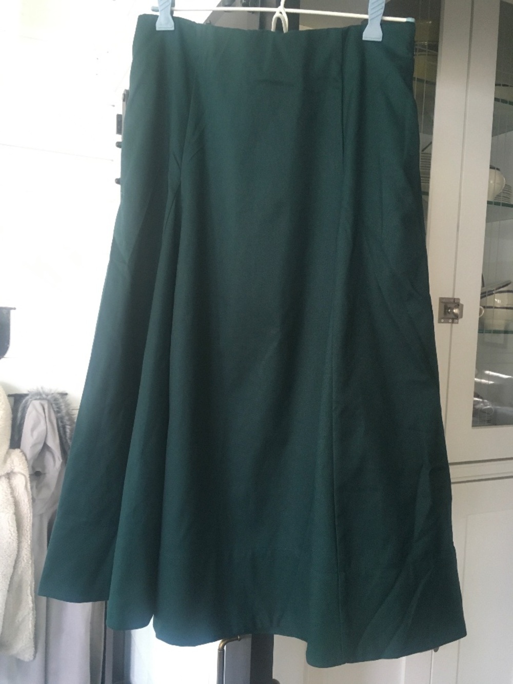 Classic Women's Midi Skirt in Deep Green